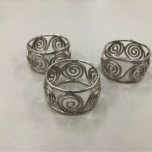 Elegant Silver Swirl Napkin Rings